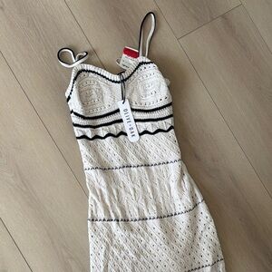 Olive + Oak Cream and Black Knit Dress